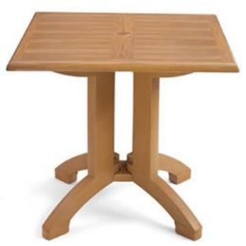 Show details for Grosfillex Winston 32” Square Pedestal Table Picture of Grosfillex Winston 32” Square Pedestal Table