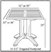 Picture of Grosfillex Winston 32” Square Pedestal Table