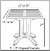 Picture of Grosfillex Winston 36” Square Pedestal Table