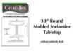 Picture of Grosfillex 30” Round Use Ped Base 1000 or Alum. Tilt Top Base 100 or Bar Height Table Base or Alum. Central Base