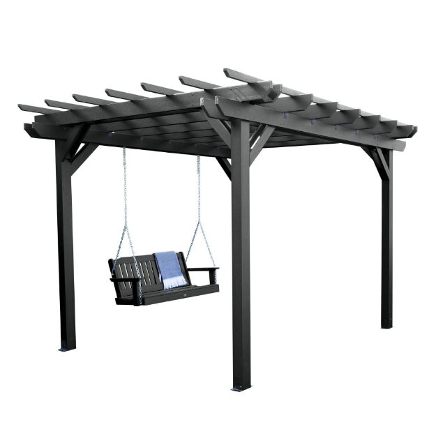 Picture of Bodhi 10’ x 10’ DIY Pergola with 4’ Lehigh Porch Swing