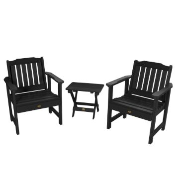 Show details for 2 Lehigh Garden Chairs with Folding Adirondack Side Table Picture of 2 Lehigh Garden Chairs with Folding Adirondack Side Table