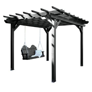 Show details for Bodhi 10’ x 10’ DIY Pergola with 4’ Classic Westport Porch Swing Picture of Bodhi 10’ x 10’ DIY Pergola with 4’ Classic Westport Porch Swing