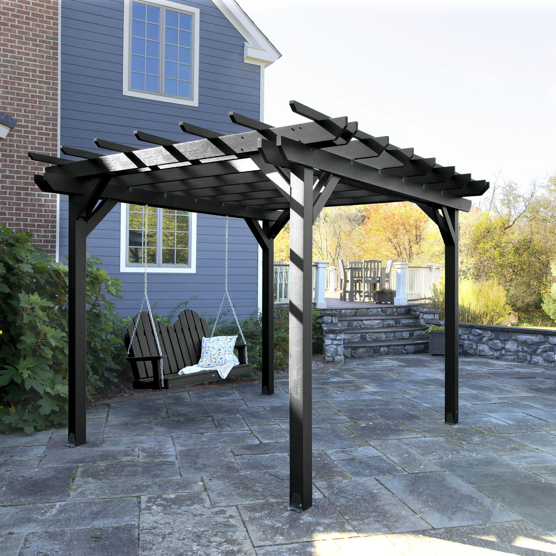 Bodhi 10’ x 10’ DIY Pergola with 4’ Classic Westport Porch Swing ...