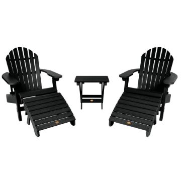 Show details for 2 Hamilton Folding & Reclining Adirondack Chairs, 2 Ottomans & 1 Folding Side Table Picture of 2 Hamilton Folding & Reclining Adirondack Chairs, 2 Ottomans & 1 Folding Side Table