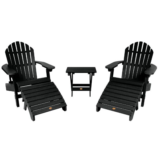 Picture of 2 Hamilton Folding &amp; Reclining Adirondack Chairs, 2 Ottomans &amp; 1 Folding Side Table