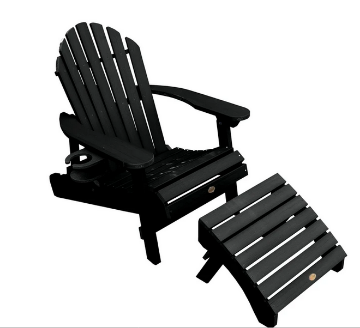 1 Hamilton Folding & Reclining Adirondack Chair with 1 Ottoman & 1 Easy-add Cup Holder 1 Hamilton Folding & Reclining Adirondack Chair with 1 Ottoman & 1 Easy-add Cup Holder