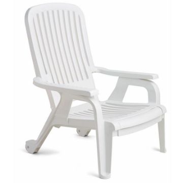 Show details for Bahia Stacking Deck Chair White Shipped in Packs of Two. Picture of Bahia Stacking Deck Chair White Shipped in Packs of Two.