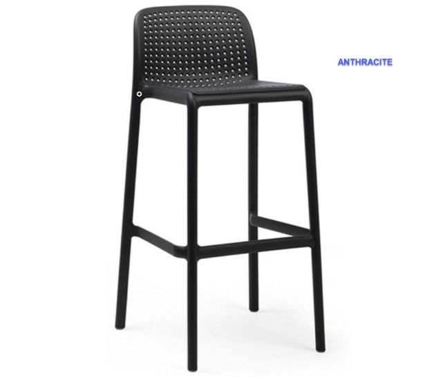 Nardi Lido Fiberglass Resin Stackable Outdoor Patio Bar Stool x 4